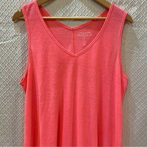 Gap Bright Pink/Coral Sleeveless Tank. Linen Blend. Large.